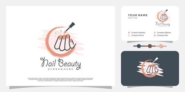 Nail polish logo design vector with creative unique style