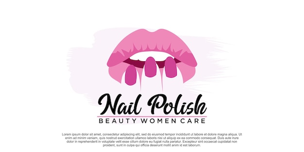 Nail polish logo design with creative concept Premium Vector part 1