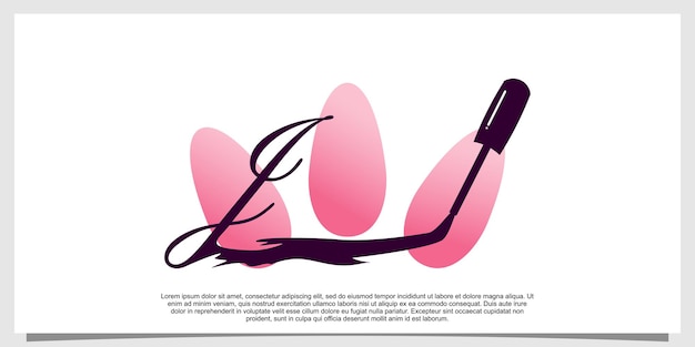 Nail polish logo design with letter concept