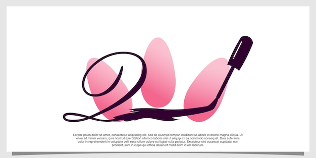 nail polish logo design with letter concept