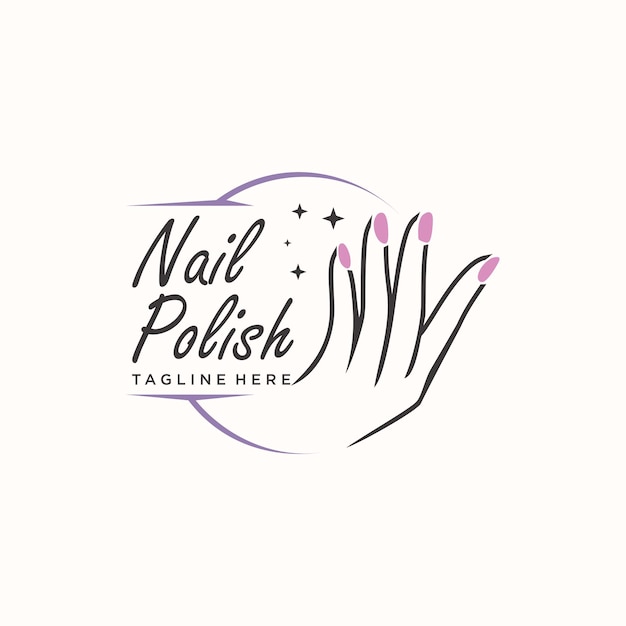 Nail polish logo icon with modern creative and unique concept design Premium Vector