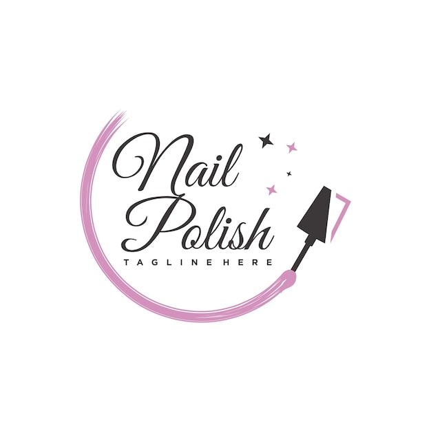 Nail polish logo icon with modern creative and unique concept design Premium Vector