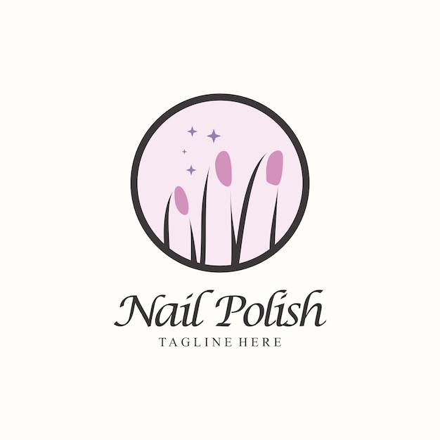 Nail polish logo icon with modern creative and unique concept design Premium Vector