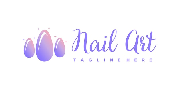 Vector nail polish logo with creative concept premium vector