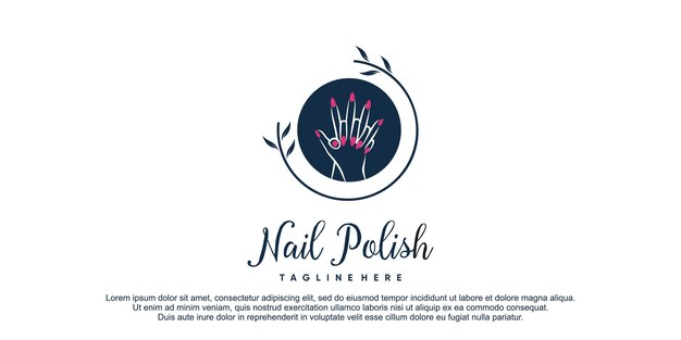 Nail polish logo with creative design unique element icon vector illustration