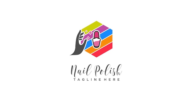 Logo smalto per unghie con illustrazione vettoriale icona elemento unico design creativo