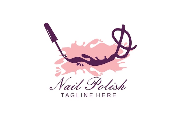 Vector nail polish logo with letter design