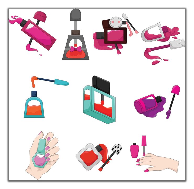 Vector nail polish and manicure supplies illustration