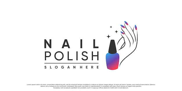 Nail polish or nail studio logo design for beauty salon with
modern concept premium vector