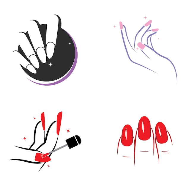 Вектор Шаблон дизайна логотипа лака для ногтей или лака для ногтей с творческой концепцией