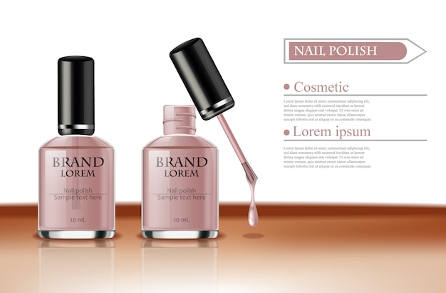 Vector nail polish realistic packaging