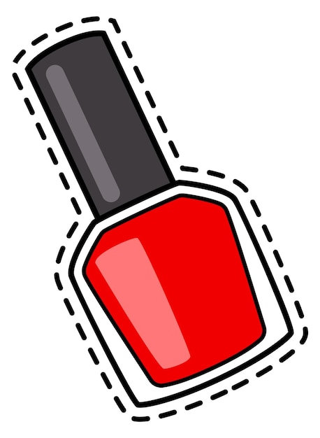 Vector nail polish sticker red lacquer fashion badge