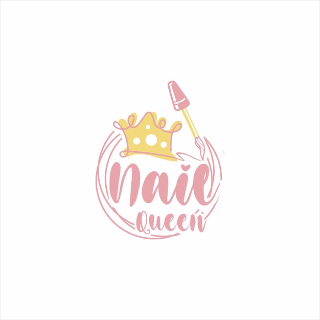 Nail polish with crown logo with creative unique design vector icon illustration