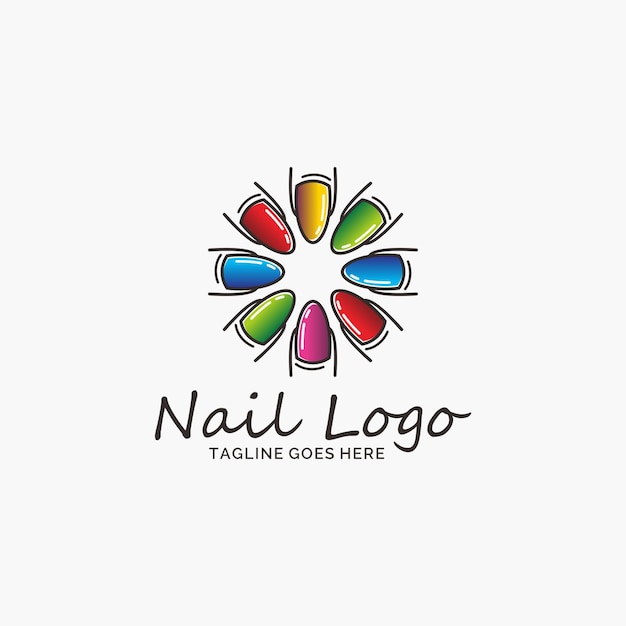 Nail salon logo design template.