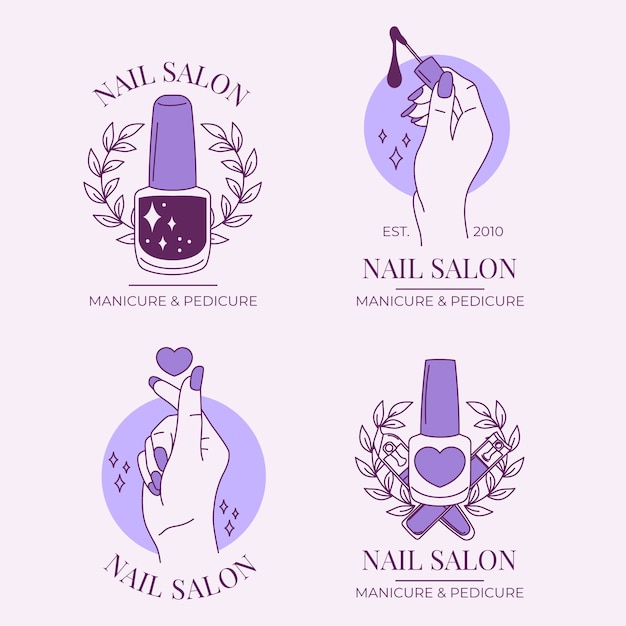 Vector nail salon logo template design