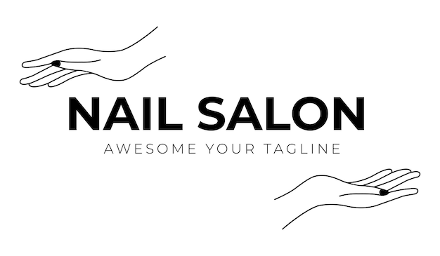 Nail salon symbol logo with hands