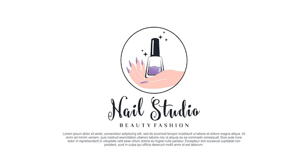 Nail studio logo design inspiration for women beauty salon with\
creative concept premium vector