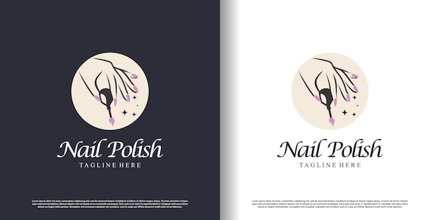 Nail vector logo desaign with modern unique style premium vector