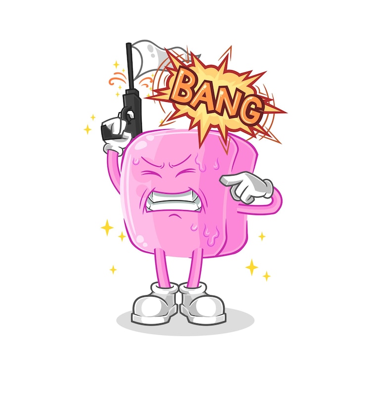 Vector nail warning shot mascot cartoon vector