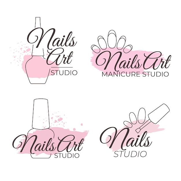 Nails art studio logo collection