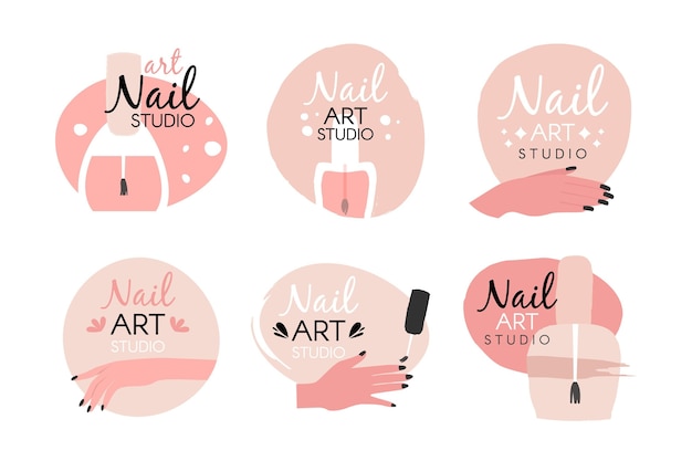 Nails art studio logo collection