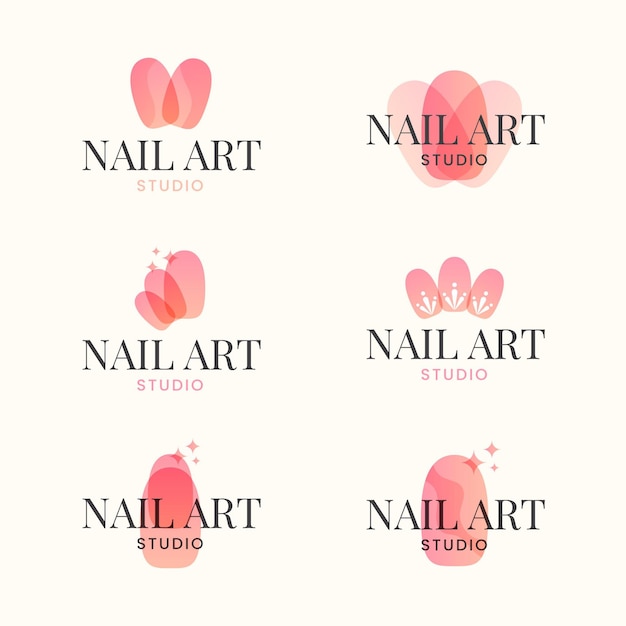 Collezione di logo di unghie art studio