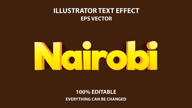 Vector nairobi editable text effect