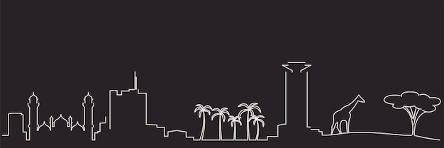 Nairobi Single Line Simple Minimalist Skyline