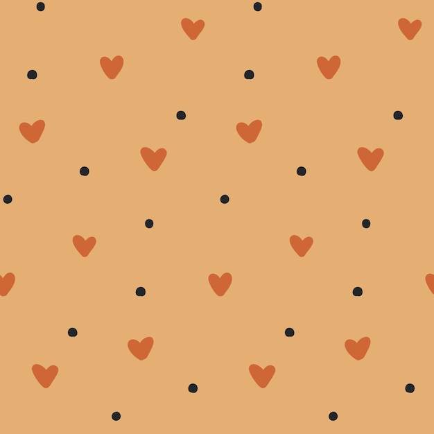 Naive boho pattern heart and dot