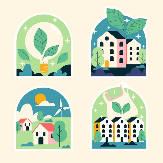 Vector naive ecology stickers