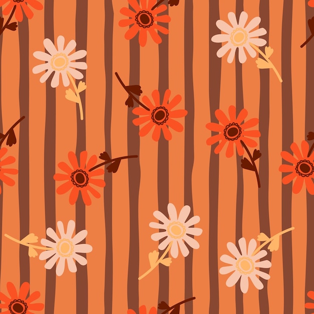 Vector naive flower seamless pattern cute floral endless background