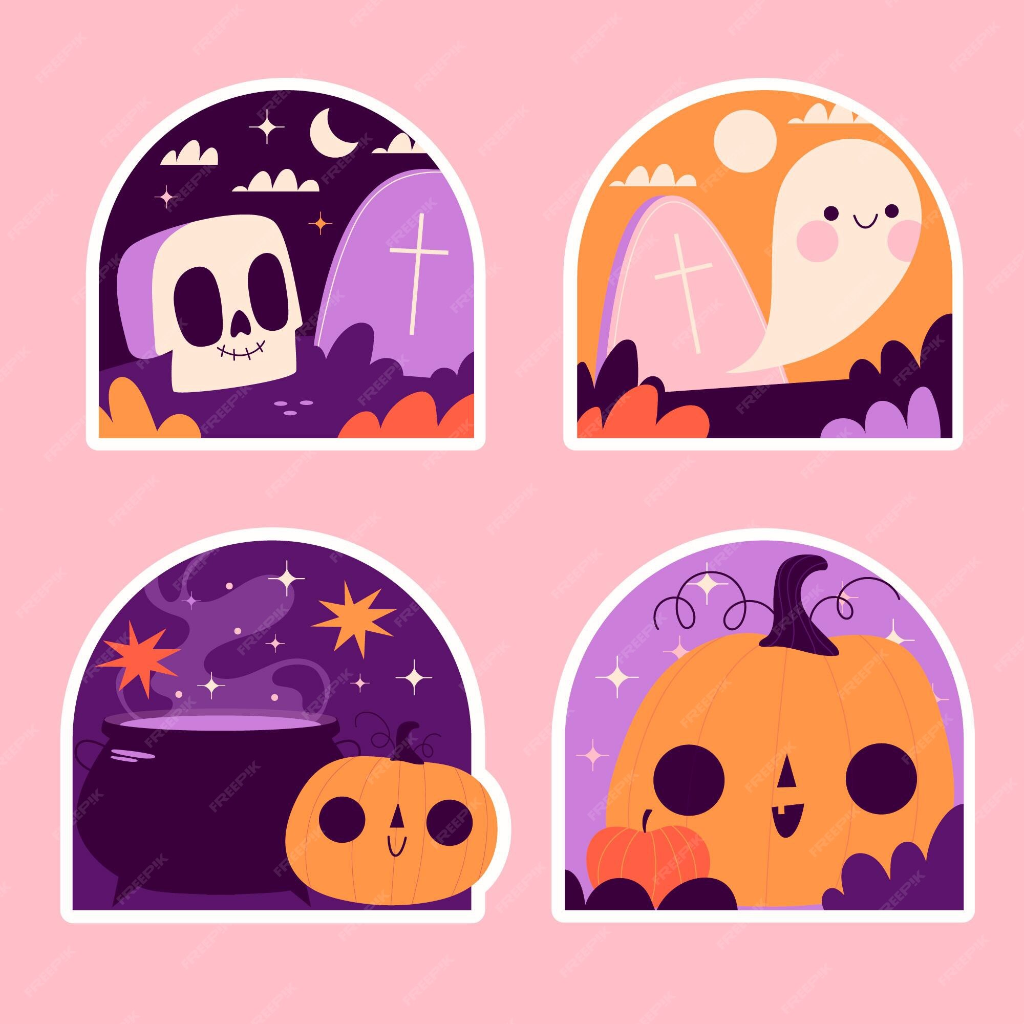 Cute Profile Pictures Halloween Themed Stock Illustration 2368533593