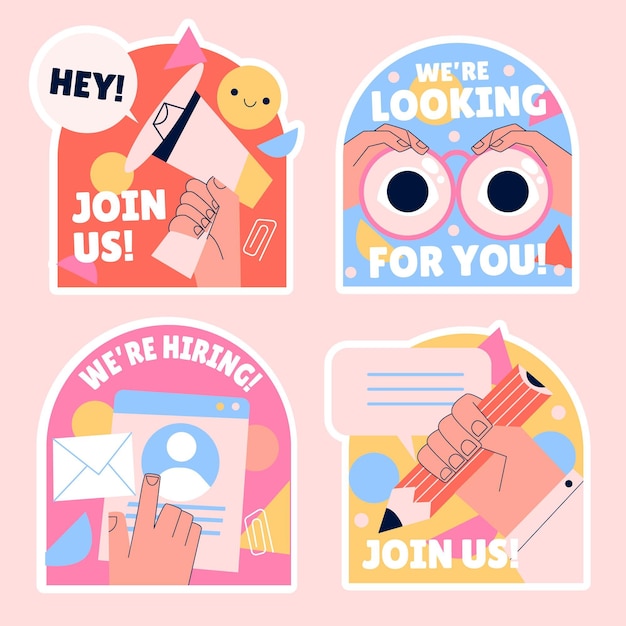 Naive hiring and join us stickers collection