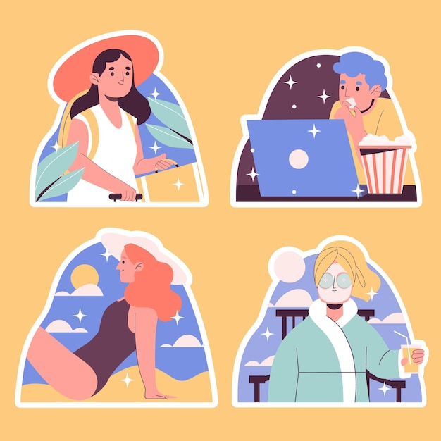 Naive holidays stickers collection