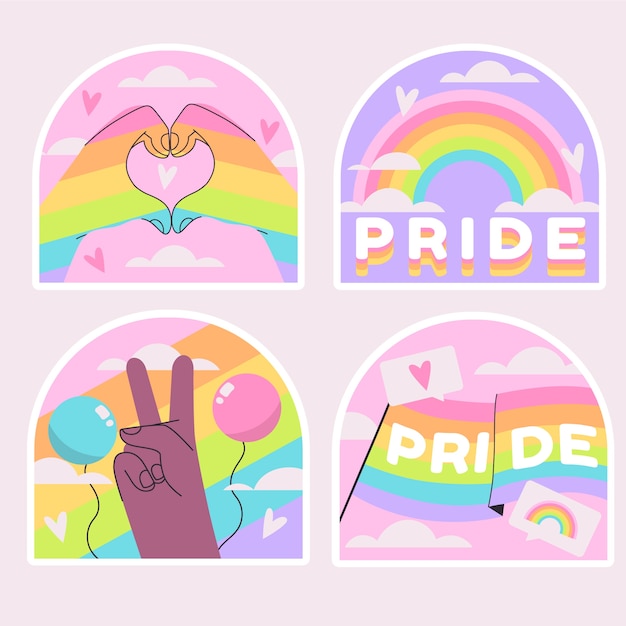 Naive lgbt stickers set