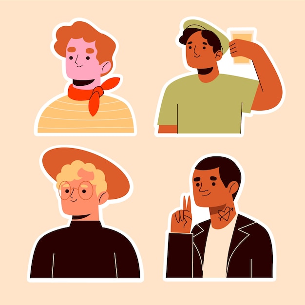 Naive men stickers collection