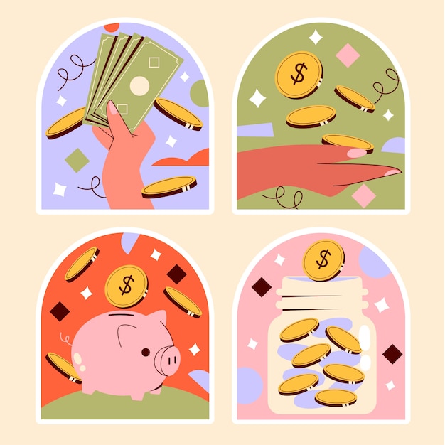 Naive money stickers collection