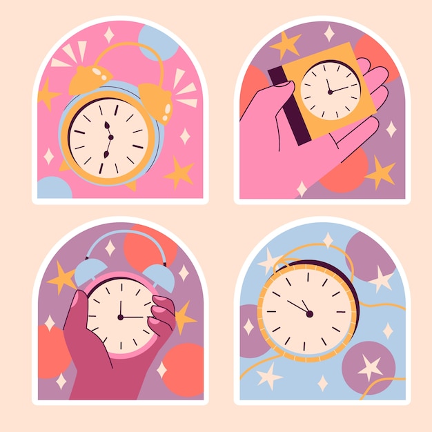 Vector naive time stickers