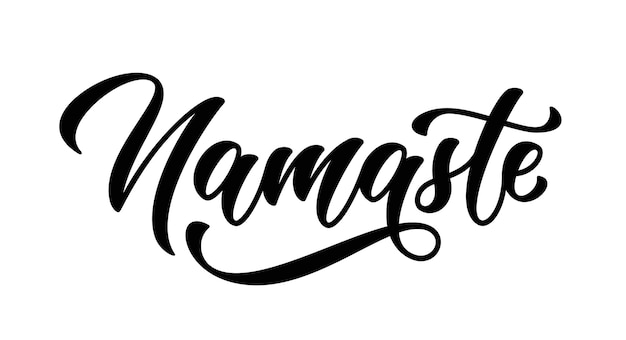 Vector namaste handletters hallo in het hindi vector kalligrafie compositie ontwerp positieve citaten