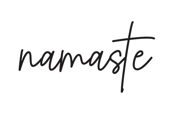 Namaste handwritten lettering calligraphy meditation yoga concept