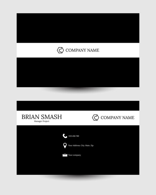 Vector name card business color black modern simple suitable for identity corporate information