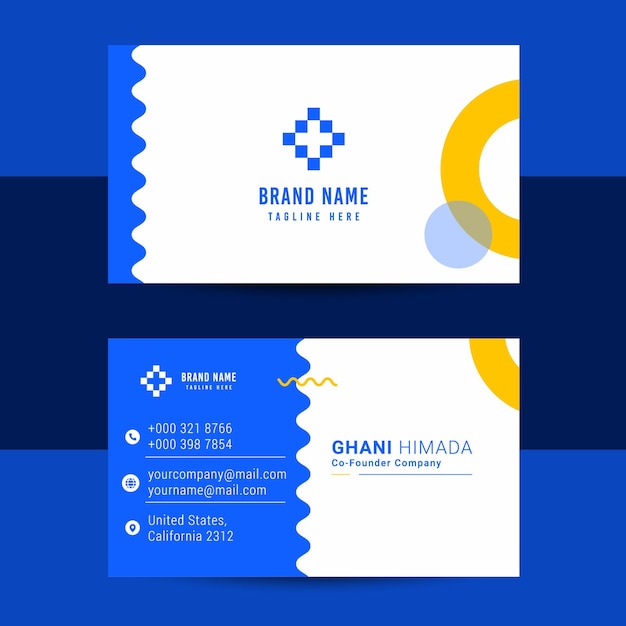 Name card front and back design template.