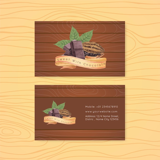 Name card template with world chocolate day concept