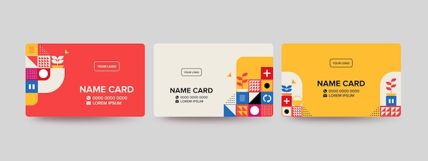 Vector name card with playful shape