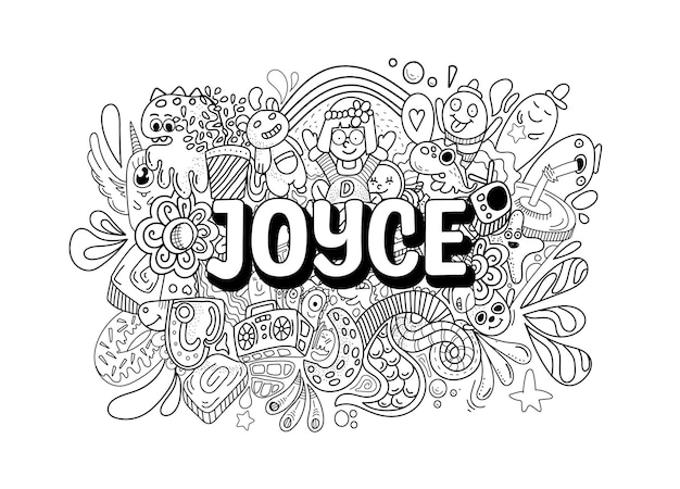 Name Doodle Hand Drawn Art for Joyce