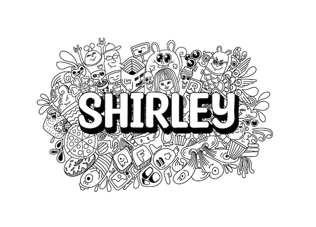 シャーリーの名前落書き手描きアート
