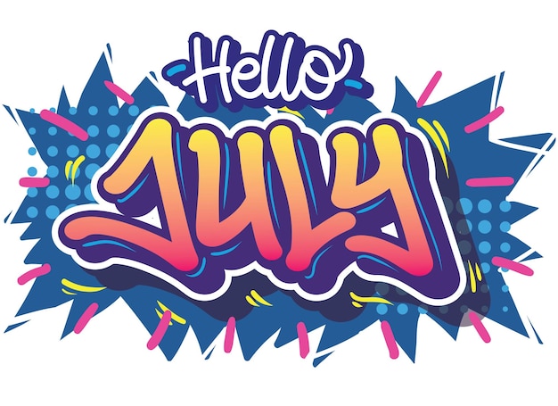 Name of months in readable lettering graffiti style vector design with vibrant color. Isolated on wh