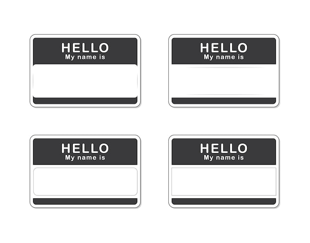 Vector name tag blank sticker hello my name is isolated flat design vector illustration