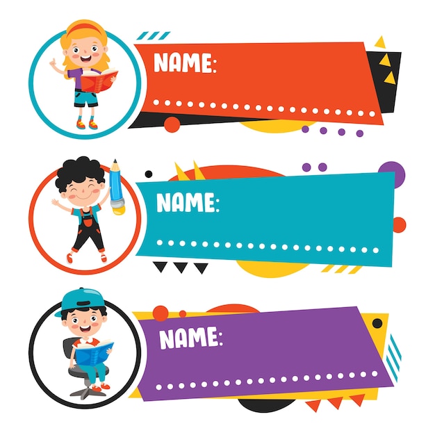 Printable Name Tags For School Clip Art