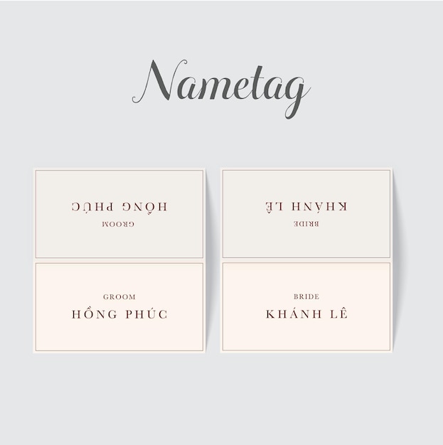 Nametag restaurant in table Vertical classic templates Vector illustration